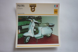 Transports - Sports Moto-carte Fiche Technique Moto - Paloma 50 Vispetta - Scooter -1963 ( Description Au Dos - Motorradsport