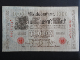 1910 A - 21 Avril 1910 - Billet 1000 Mark - Allemagne - Série A : N° 5077972 A - ReichsBanknote Deutschland Germany - 1000 Mark