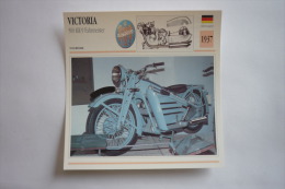 Transports - Sports Moto-carte Fiche Technique Moto - Victoria 500 Kr 9 Fahrmeister - Tourisme -1937 (description Au Dos - Motorcycle Sport