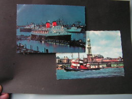 == Hamburg Hafen  Ca. 1960  2 AK  Schiffe Ship - Tugboats