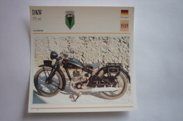 Transports - Sports Moto-carte Fiche Technique Moto - Dkw 175 Cm3 - Tourisme -1929 ( Description Au Dos - Motociclismo