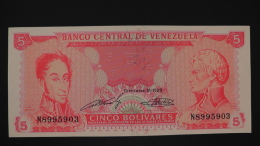 Venezuela - P 70a - 5 Bolivares - 1989 - Unc - Look Scan - Venezuela