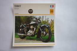 Transports - Sports Moto-carte Fiche Technique Moto - Terrot 500 Rgst - Tourisme -1949 ( Description Au Dos - Sport Moto
