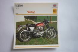 Transports - Sports Moto-carte Fiche Technique Moto - Norton 750 P 11 - Sport -1967 ( Description Au Dos - Moto Sport