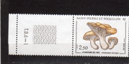 St Pierre Et Miquelon:année 1987 (champignon) N°475** - Unused Stamps