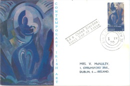 IRELAND  - FDC - 1 SEP 1970 - CONTEMPORARY IRISH ART - Mi 243 Yv  245 - Lot 8908 - FDC