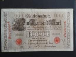 1910 A - 21 Avril 1910 - Billet 1000 Mark - Allemagne - Série A : N° 5318020 A - ReichsBanknote Deutschland Germany - 1.000 Mark
