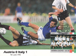 Cartolina Italia 1990 Con Francobollo Sierra Leone - Austria-Italia 0-1 - 1990 – Italien