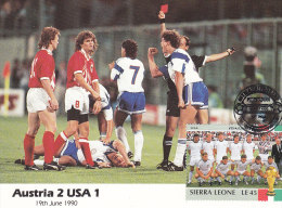 Cartolina Italia 1990 Con Francobollo Sierra Leone - Austria-USA 2-1 - 1990 – Italien