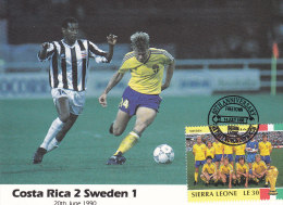 Cartolina Italia 1990 Con Francobollo Sierra Leone - Costa Rica-Svezia 2-1 - 1990 – Italien