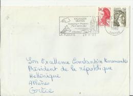 FRANCE 1982 - COVER ENVOYÉE AU PRESIDENT C. KARAMANLIS DE GRÈCE/ATHENES -DE LA FLECHE    AVEC 2 TIM:1 DE 1.00-1.80 Fr  O - Cartas & Documentos