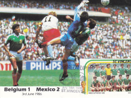 Cartolina Messico 1986 Con Francobollo  St. Vincent -   Belgio-Messico 1-2 - 1986 – Mexico