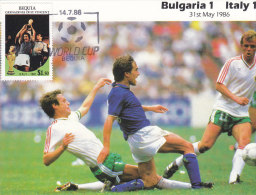 Cartolina Messico 1986 Con Francobollo  Bequia Grenadines Of St. Vincent - Bulgaria-Italia 1-1 - 1986 – Mexico