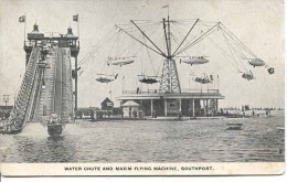 LANCS - SOUTHPORT - WATER CHUTE AND MAXIM FLYING MACHINE La2177 - Southport