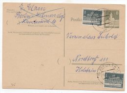 Entier Postal  8 Pf 1957 - DDR Berlin Deutsche Bundespost - Cartes Postales - Oblitérées