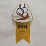 Badge / Pin ZN000506 - Gymnastics Yugoslavia Beograd (Belgrade) European Championship 1963 KEG PRESSE - Gymnastique
