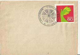 POLAND 1969 - FDC FIFTH CONGRESS ZSL WARSAW   W 1 ST OF  60 GR POSTM WARSAW  MAR 31,1969 REPOL113 - FDC