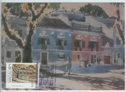 Macau Aquarelle Peinture De George Smirnoff 4 Carte Maximum 1989 Macao Watercolor Painting 4 Maxicard - Maximumkarten