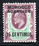 Morocco Agencies - 1907 KEVII 15c (*) # SG 114a - Uffici In Marocco / Tangeri (…-1958)