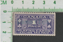 Canada Tax Stamp, Timbre Taxe - 1947 Playing Card Issue #FPC1 - Fiscaux