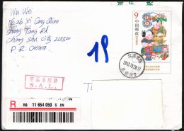 COSTUMES - CHINA 2013 - MAILED POSTAL STATIONARY - REGISTERED - Covers & Documents
