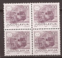 1986  JUGOSLAVIJA POSTA  CAMION  UV-lamp  PAPER GREY PERF- 13 1-4 GUM MAT  MNH - Vrachtwagens