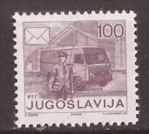 1986  JUGOSLAVIJA POSTA  CAMION  UV-lamp  PAPER GREY PERF- 13 1-4 GUM MAT  MNH - Trucks