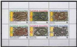 Bulgaria 1989. Animals / Snakes Sheet MNH (**) - Serpents