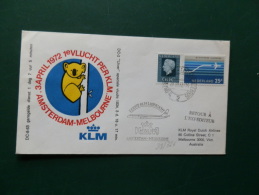 38/325    1°  VLUCHT  KLM    1972  MELBOURNE - Airmail