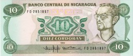 BILLET # NICARAGUA # 10 CORDOBA # 1985 # PICK 135 # NEUF # - Nicaragua