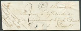 Devant De Bande D´imprimé De BEAURAING (type 18) Le 16-XII Vers Dinant + Griffe Paraphe Du Bourgemestre De Martouzin Neu - 1830-1849 (Belgica Independiente)