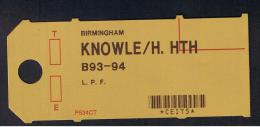 RB 954 - Unused Post Office Postal Tag - Knowle / Hockley Heath - Solihull Warwickshire - Regno Unito