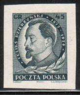 POLAND 1951 FELIKS DZIERZYNSKI RUSSIA COMMUNISM IMPERF BLACK PROOF NHM (NO GUM) REVOLUTION SECRET POLICE CZEKA BELARUS - Neufs