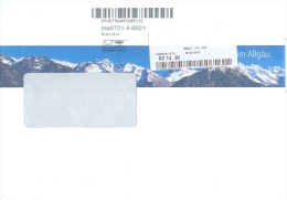 BRD Oberstdorf Privatpost 2013 Allgäu Mail Briefumschlag Stempel + Label Alpen Panorama - Posta Privata & Locale