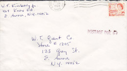 Canada EAST AMORA (N.Y.) 1969 Cover Lettre QEII. 4-Sided Perf. Stamp POSTAGE DUE 6 C Line Cancel !! - Cartas & Documentos