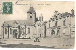 1. MARINES. LA MAIRIE ET L' EGLISE . - Marines