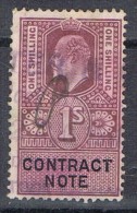 Sello Fiscal,CONTRACT NOTE, Gran Bretaña, 1 Shilling º - Steuermarken