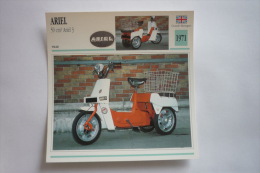 Transports - Sports Moto - Carte Fiche Technique Moto ( Ariel 50 Cm3 Ariel 3 - Ville -1971 ( Description Au Dos - Moto Sport