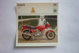 Transports - Sports Moto - Carte Fiche Technique Moto ( Hesketh V 1000 - Sport -1980 ( Description Au Dos - Moto Sport