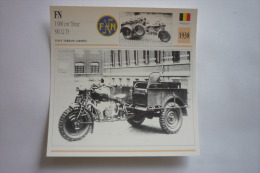 Transports Militaire - Sports Moto - Carte Fiche Technique Moto - Fn 1000 Cm3 Tricar Sm 12 T3 - Tout-terrain-armée -1938 - Sport Moto