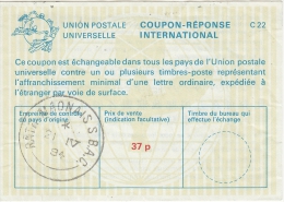 COUPON REPONSE INTERNATIONAL INTERNATIONAL REPLY COUPON  37 P IRLANDE RATH MAHONAIS DUBLIN 1984 - Enteros Postales