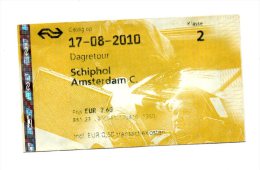 TICKET - TRAIN - AEROPORT / VILLE - AMSTERDAM - - Europe