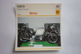 Transports - Sports Moto - Carte Fiche Technique Moto - Norton 350 Manx F Horizontal - Course - 1954 - Motorradsport