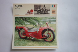 Transports - Sports Moto - Carte Fiche Technique Moto - Majestic 500 Chaise - Tourisme - 1929 ( Description Au Dos - Motorcycle Sport