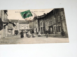 Carte Postale Ancienne : SAINT-JEAN DE BOURNAY : Rue Neuve , La Poste , Animé En 1910 , Café Restaurant Fuzier RARE - Saint-Jean-de-Bournay