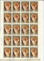 HUNGARY - UNGHERIA - MAGYAR 1974 PAINTING BROCKY KAROLY SHEET  USED FOGLIO USATO - Full Sheets & Multiples