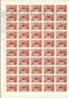 HUNGARY - UNGHERIA - MAGYAR 1977 AIRPLANES Hungaria Airlines  AIRPLANE - AEROPLANI AEROPLANO SHEET USED FOGLIO USATO - Full Sheets & Multiples