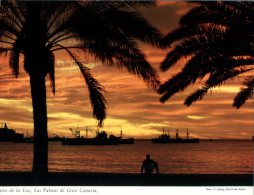 (137) Spain - La Palmas De Gran Canaria - Sunset Over The Port - La Palma