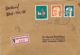 Wertbrief  MiNr 349, 430, 432 - Storia Postale