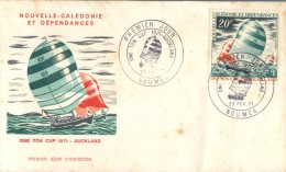 (313) New Caledonia FDC Cover - Premier Jour De Nouvelle Caledonie - 1971 - One Ton Cup - Sailing - FDC